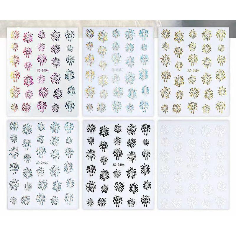 

Internet Hot Blooming Fireworks Nail Art Stickers Ins Colorful Romantic Japanese Style Simple 3D Adhesive Decals Decoration One for each of the six models of fireworks 2494