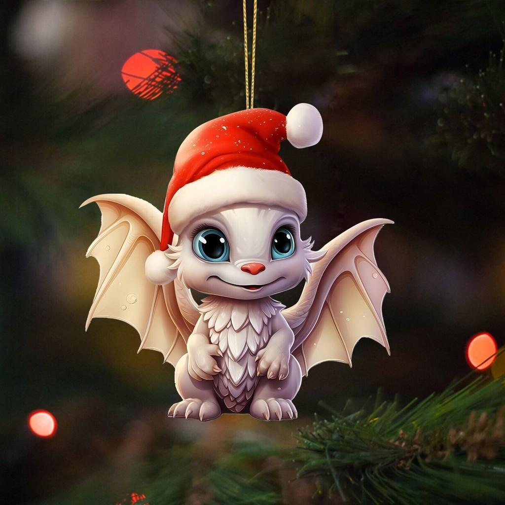 Colorful Cartoon Dragon Christmas Tree Hanging Ornament For Car Interior Decor
