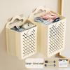 Foldable Wall-Mounted Laundry Basket: Punch-Free, Multifunctional, Large Capacity Storage Bucket for Bathroom.
