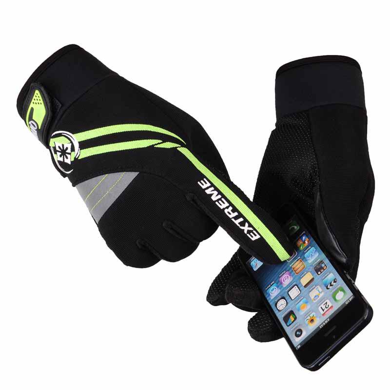 

Men Warm Winter Windproof Waterproof Antislip Thermal Touch Screen Gloves зелёный
