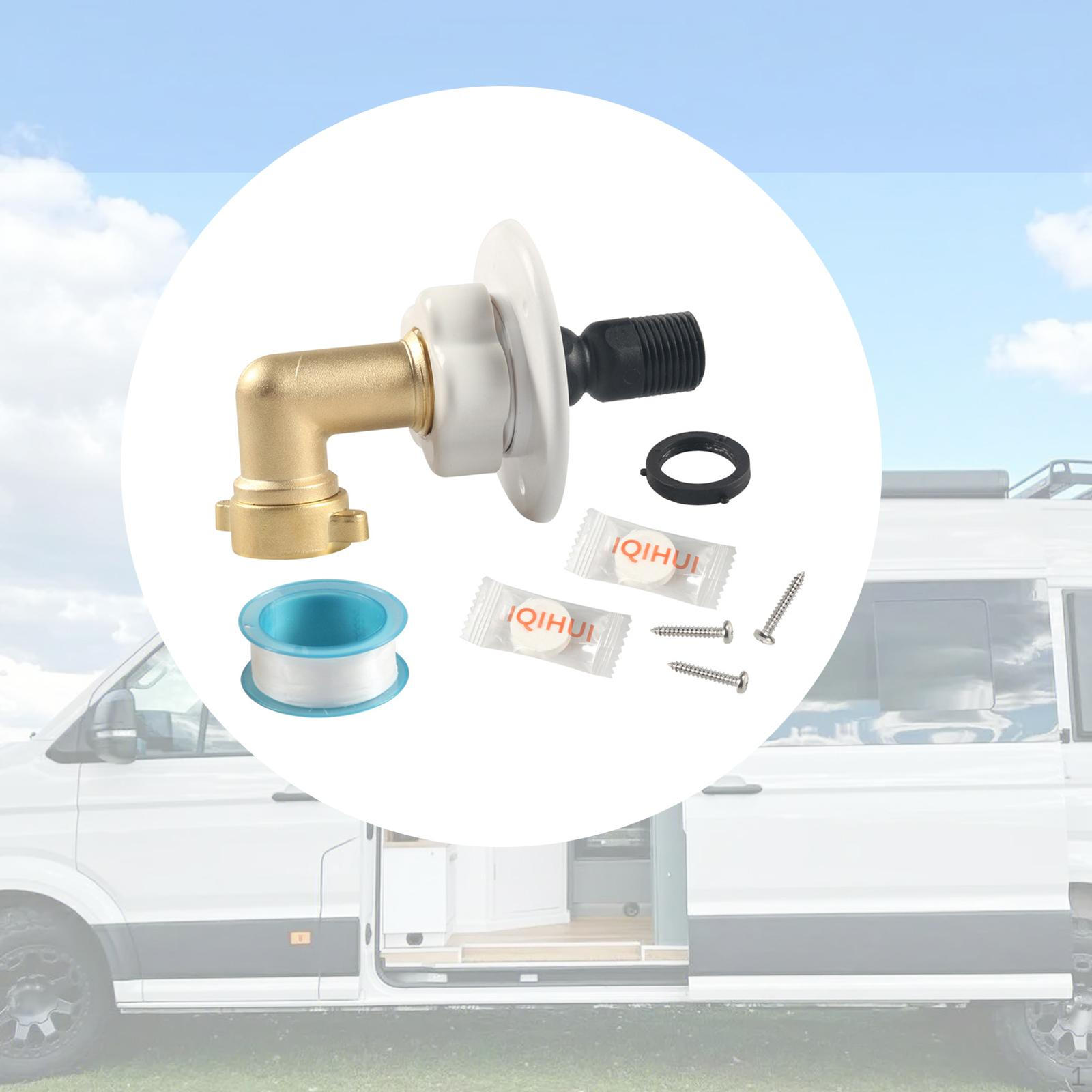 

Комплект впускного отверстия для залива воды в городском автофургоне и латунная трубная резьба для шланга для прицепа-кемпера, морская прочная конструкция 90 Degrees