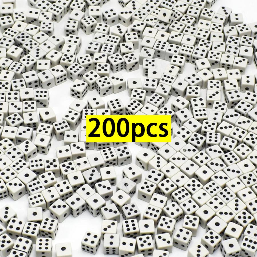 

200/300/500pcs Mini Six Sides Acrylic Dice 8mm Gathering Festival Party Board Card Game Props Entertainment Supplies XJM
