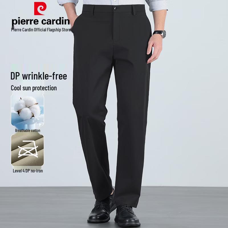 Pierre Cardin Men's DP Wrinkle-Free Cotton Straight-Leg Casual Pants
