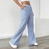 Womens 2026 Wide Leg Stripe Pants Casual Streetwear Loose Fit High Waist Trousers