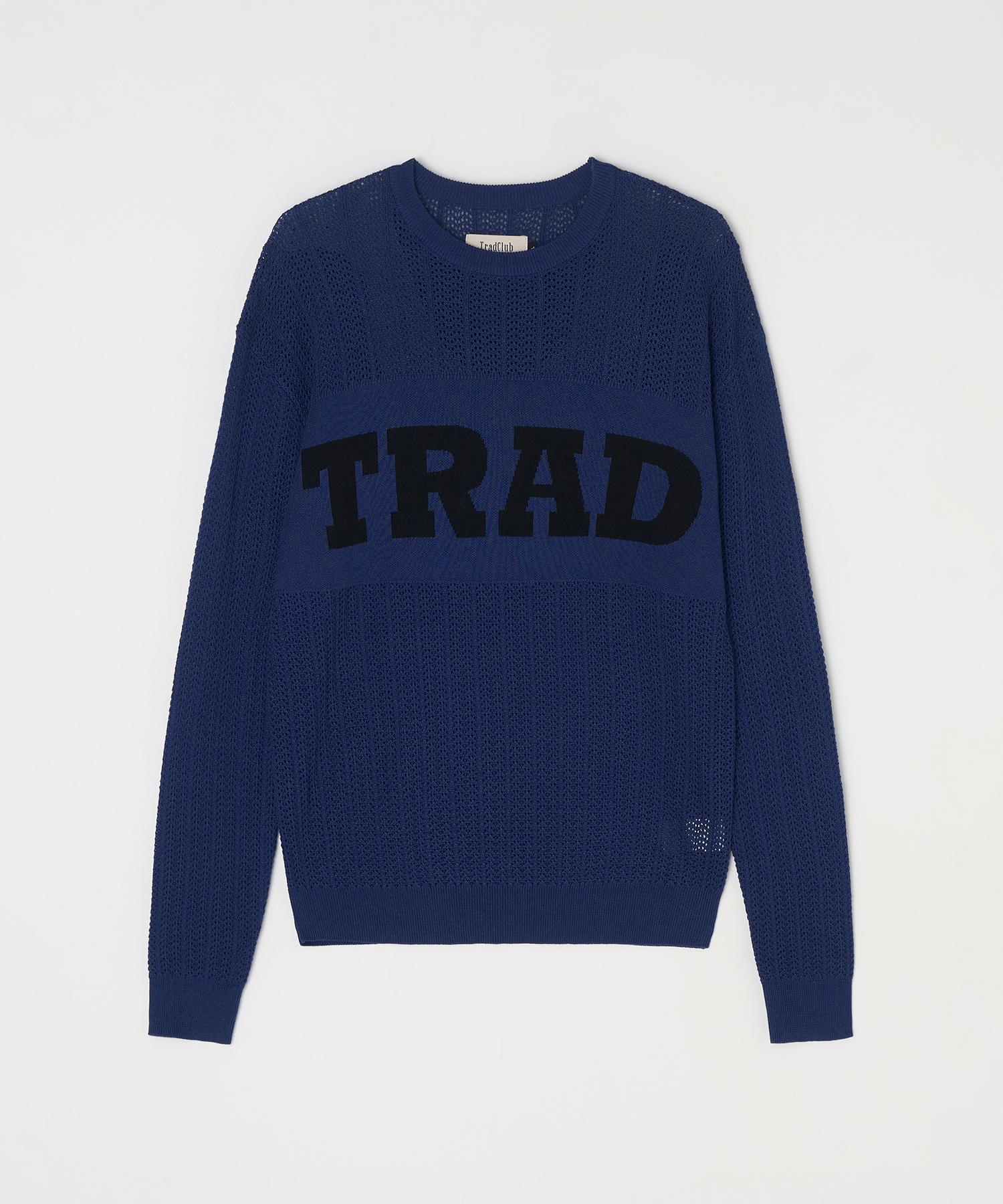 Trade Club Graphic Crochet Knit Navy Navy/L