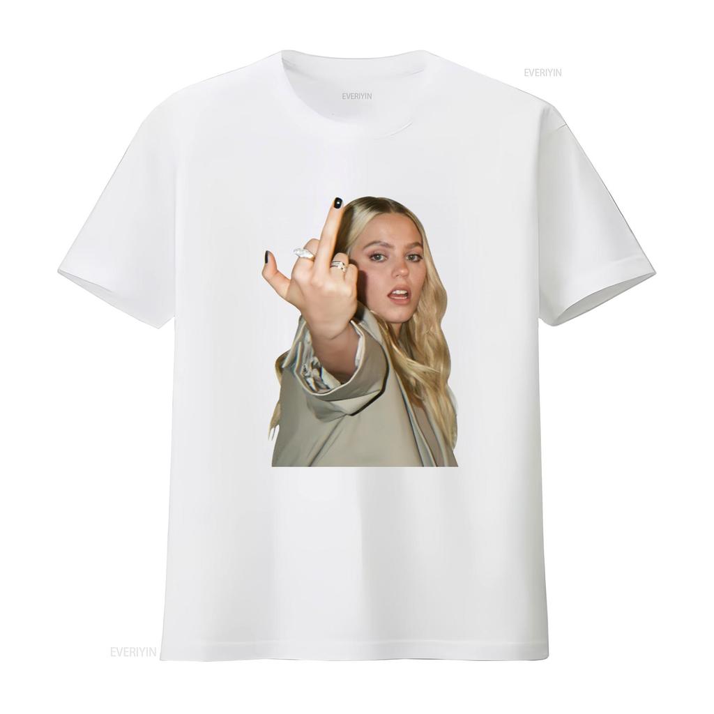 Renee Rapp Middle Finger T Shirt Hip Hop Style Fashion Statement Vintage Washed Streetwear Unisex Homme Versatile