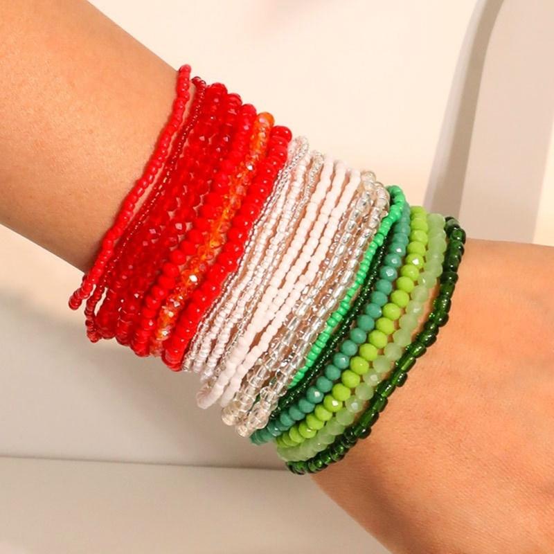 Elegant Handmade Bead Bracelet Collection Stackable Beaded Bracelets Accessory Handmade Bangle for Fashionistas