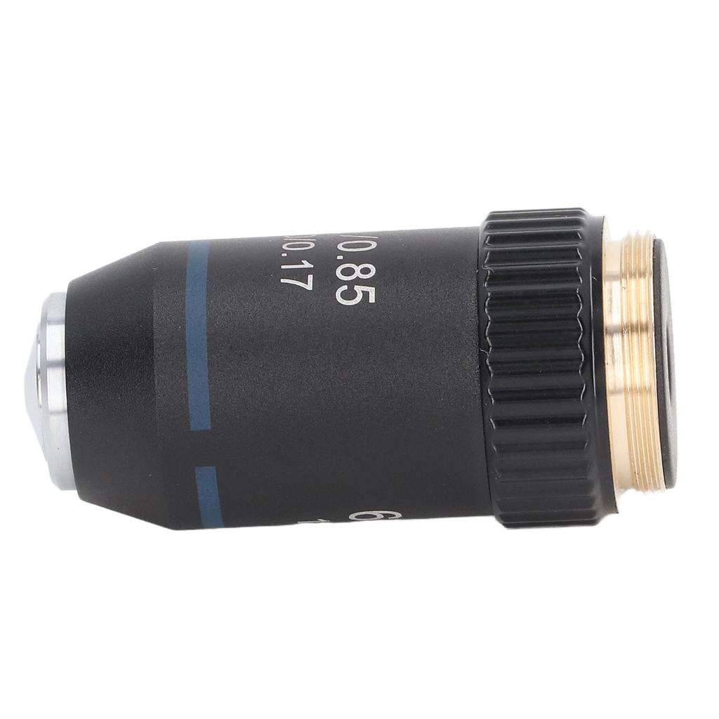 Achromatic Objective Brass 60X Microscope Lens for Biology Laboratory Interface 20.2mm