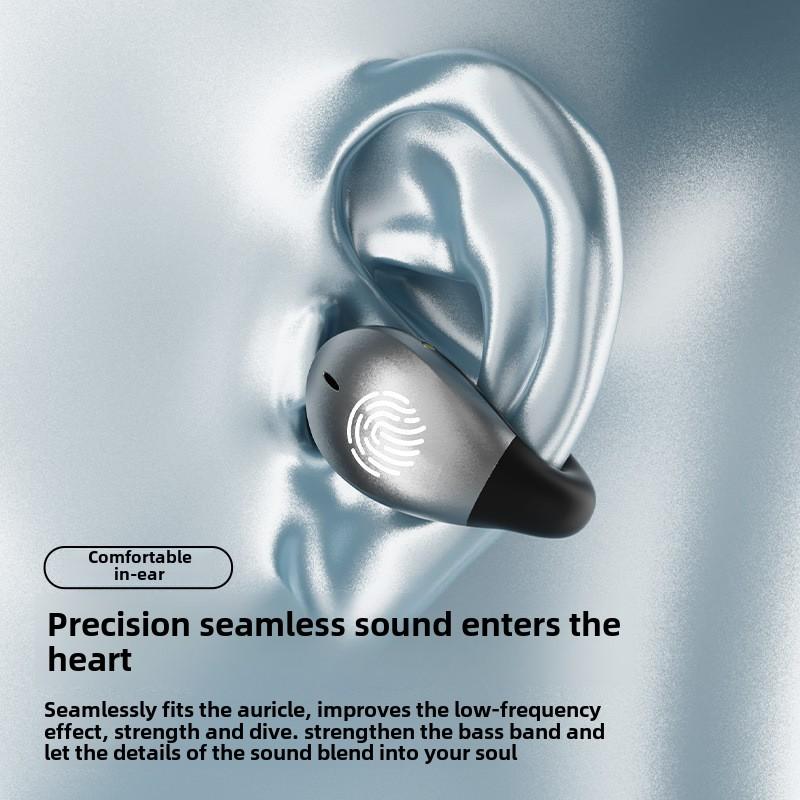 New OWS bone conduction clip ear type ultra-long standby painless ear sports music call Bluetooth LED noise canceling headset