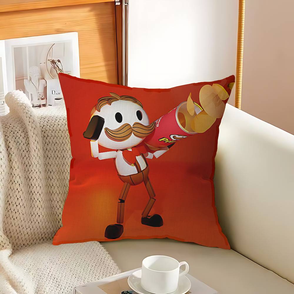 Fashion P-Pringles L-LLC Pillow Covers Cartoon Sofa Decorative Home Double-sided Printing Short Plush Cute Cushion Cover