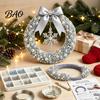 Stress Free DIY Crafting Kit Christmas Pearl Wreath Kit, Handmade Beaded Holiday Door Decor, Decoration Wall Hanging Elegant Craft Project for