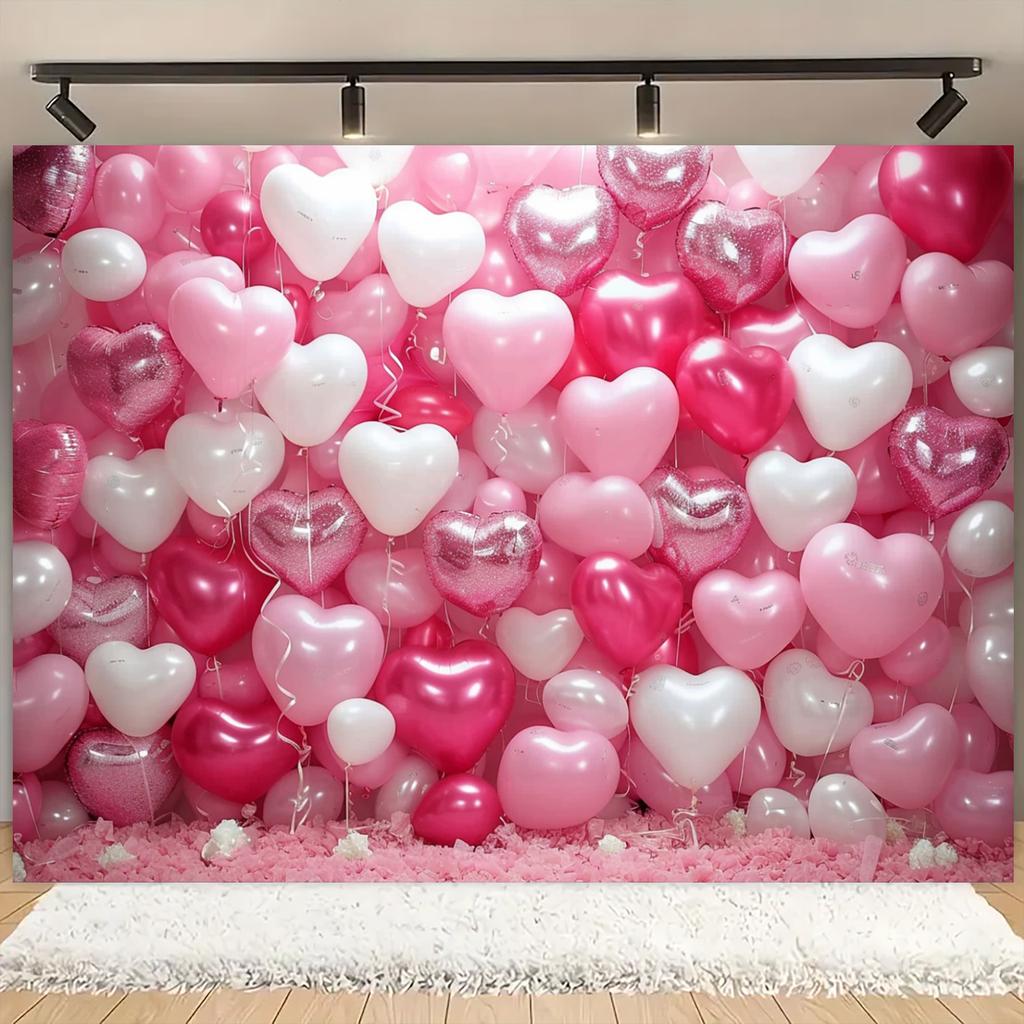 Multi functional pink heart and white wooden background fabric - perfect for teenage parties and birthday parties
