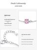 S925 Sterling Silver Cherry Blossom Pink Sugar Cube Bracelet - Women's Korean Simple Versatile Design