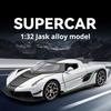 1:32 Koenigseg Jesko Model Car Alloy Simulation Super Car Racing Car Model Boys Toy Desktop Decoration Gift Light & Sound