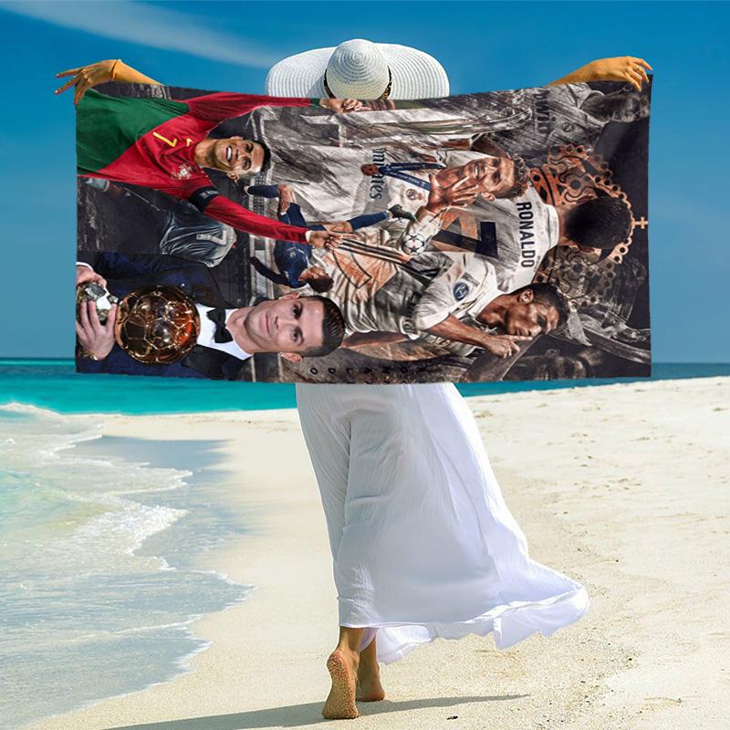 Cristiano Ronaldo Portugal Football Legend Ronaldo Beach Towel Soft Portable For Travel Absorbent Bath Towel Outdoor Pool Towel Swim Travel And Vacati