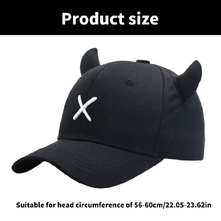 Vintage Embroidery Baseball Hat Horn Letter Sport Hat Adjustable Unisex Outdoor Sports Hat Idol Outfit