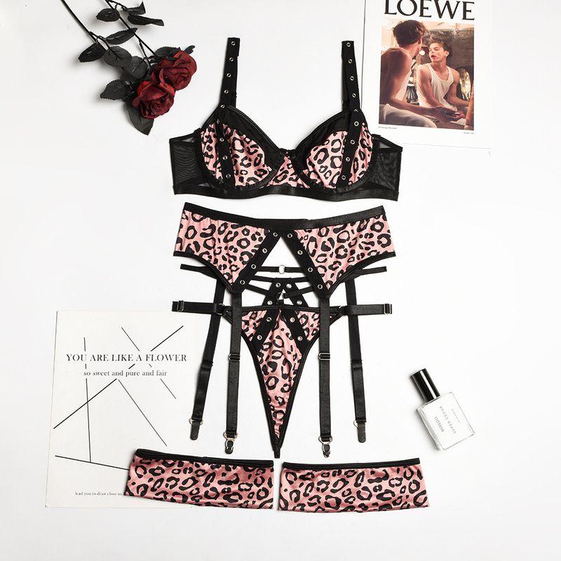 

Винтажный леопардовый принт, кольцо для ноги с заклепками, майка Leopard print L