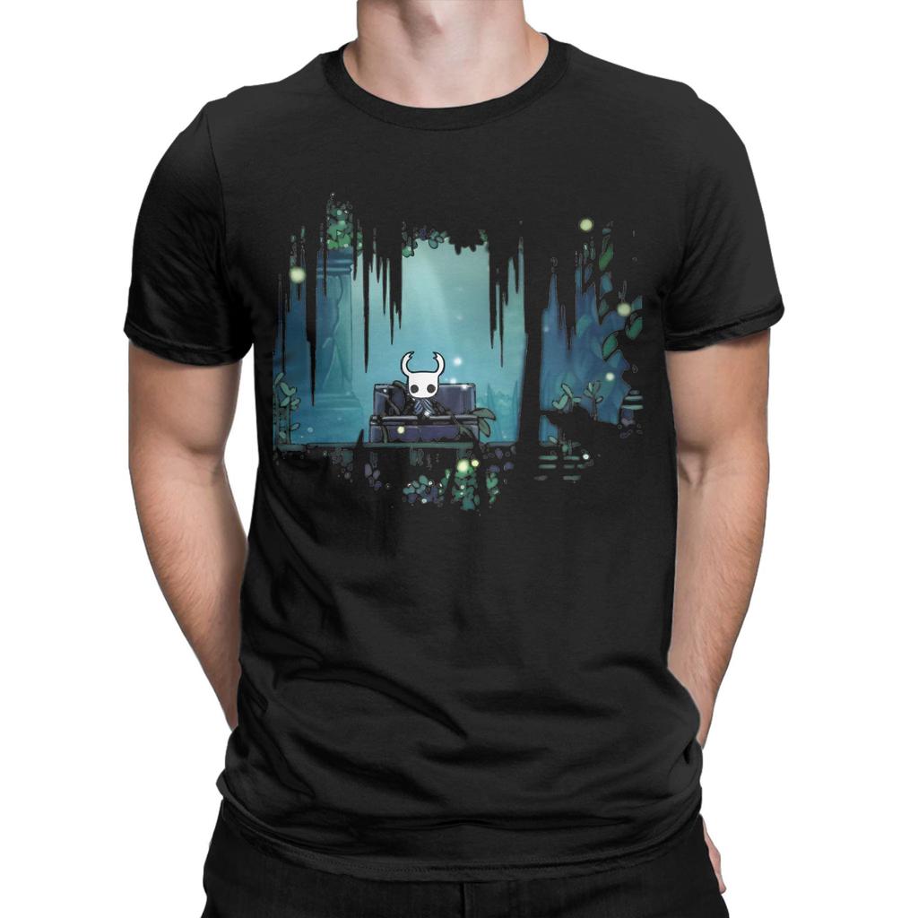 Hollow Green Hollow Knight T-Shirts Humorvolle Reine Baumwoll-Tees Rundhals Kurzarm T-Shirts Grafisch bedruckte Kleidung