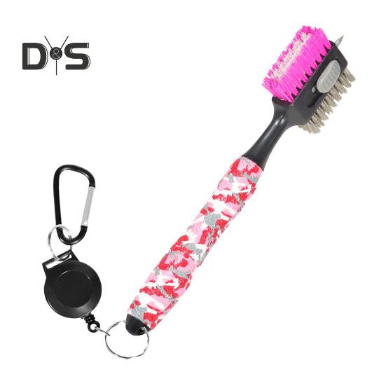 

Щетка для чистки клюшек для гольфа, очиститель для гольфа с магнитным карабином, аксессуары для спорта на открытом воздухе для мужчин, инструмент для чистки кистей для гольфа