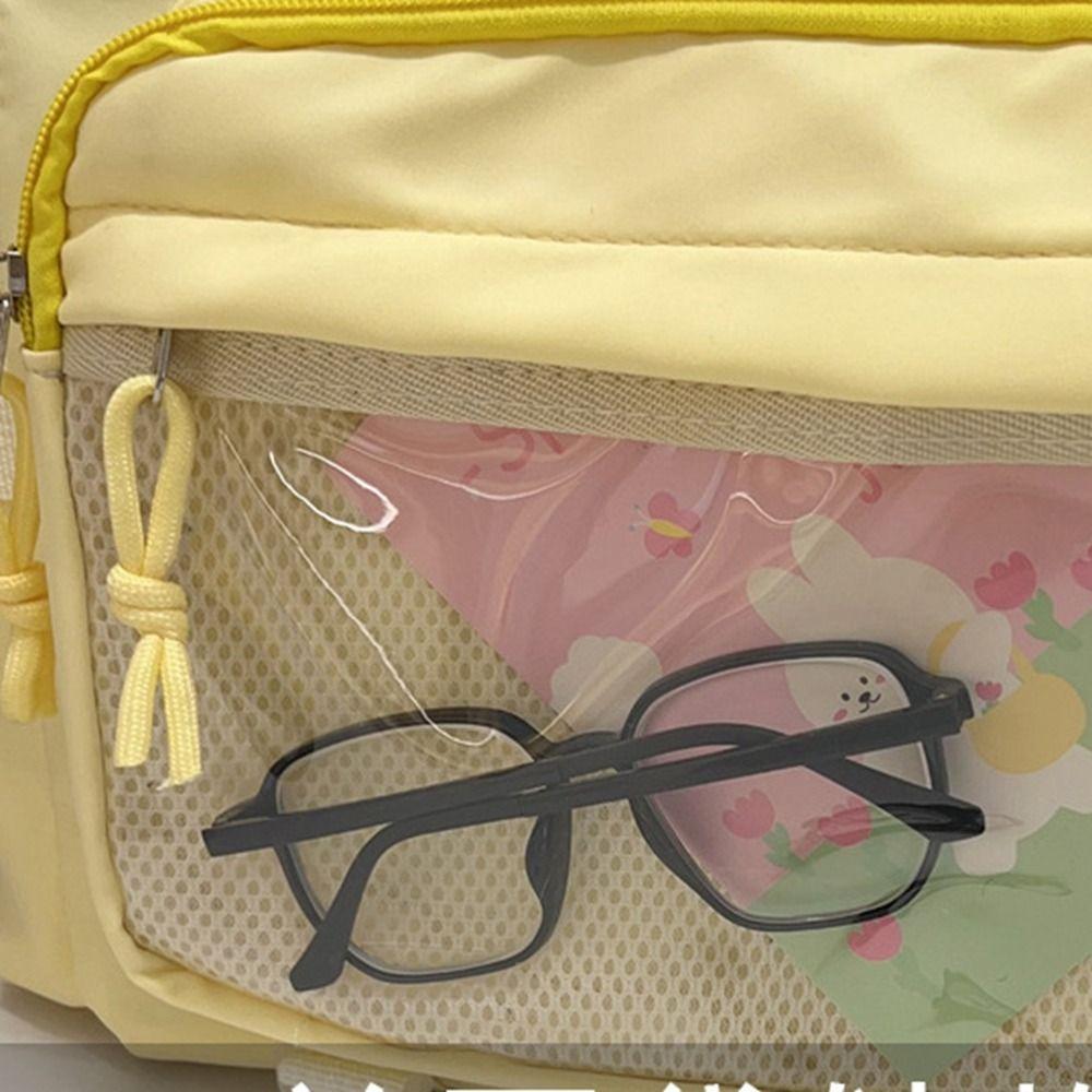 Large Capacity JK Shoulder Bag Harajuku Canvas Tote Bag Lovely Transparent Itabag Shopping