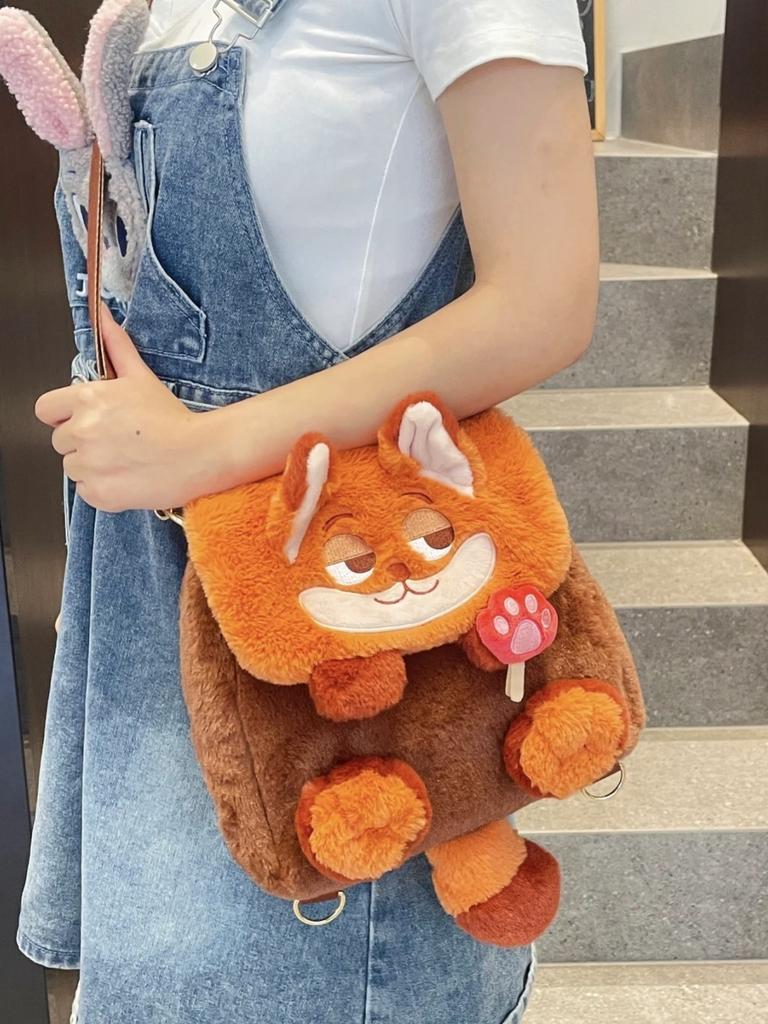 Zootopia Weiche Plüsch-Hasen-Tragetasche mit Klappenverschluss für den täglichen Gebrauch