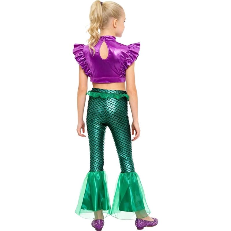 Cartoon Fishtail Pants For Girls Summer Themed Party And School Play Costume With Comfortable Sleeveless Design