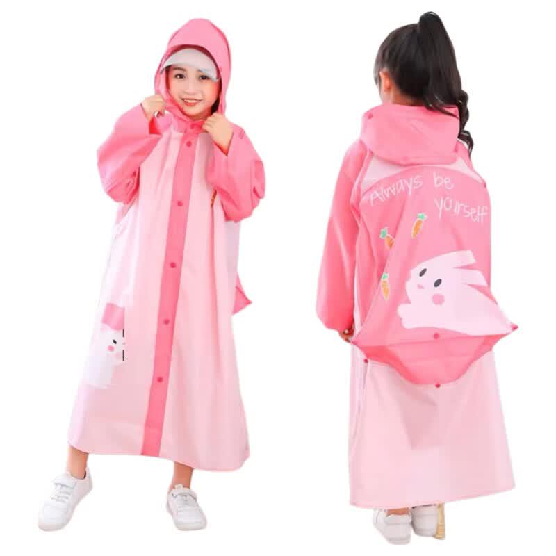 N007YT Kids Backpack Raincoat with Reflective Strips L