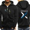 2026 Unisex SpaceX Space X Logo Print Spring And Autumn Men's New Three-Color Cotton Hoodies Zipper Leisure Simple Jacket