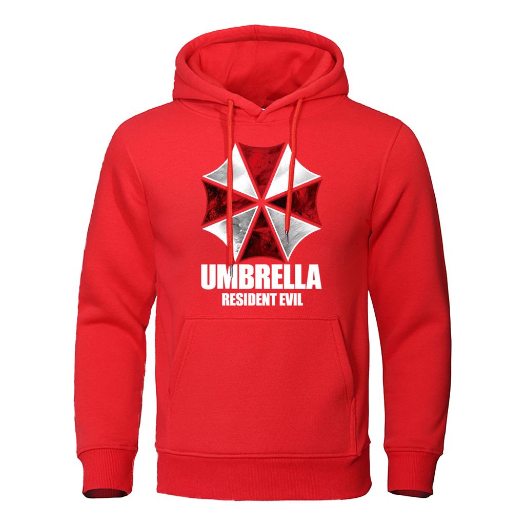 Red And White Protective Umbrella Hoody Mens Personality Loose Hoodie Fashion Pullover Sweatshirt Oversized Clothing