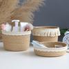 Nordic Style Wardrobe Clothes Storage Bucket 18cm Decorative Hand-Woven Storage Basket Cotton Organizer Desktop Stationery Box