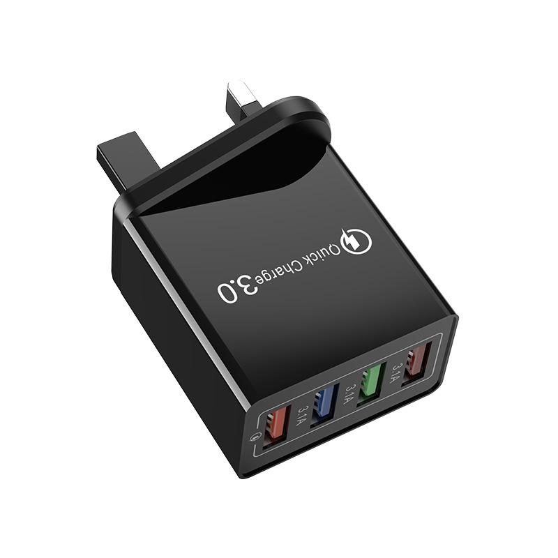 4 USB Charger Quick Charge 3.0 Charger For Iphone  Mate 30 20 Xiaomi 11 10T Ultra POCO F3 X3 NFC Wall Mobile Fast Charger