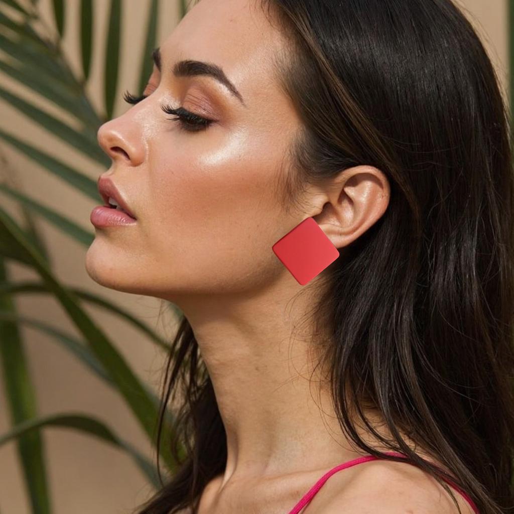 Statement Earrings for Women Unique Geometric Ear Studs Handmade Candy Color Acrylic Jewelry for Fashion Enthusiasts