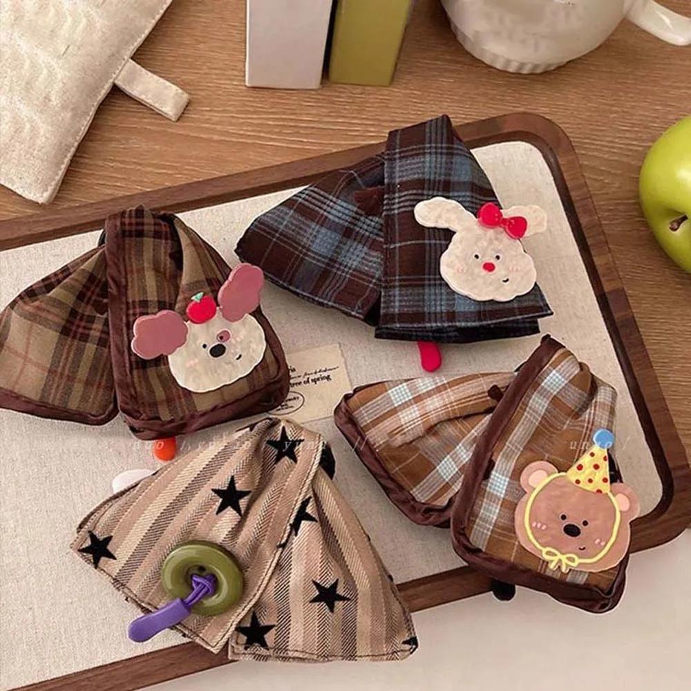 Plaid Cloth Shark Clip Cartoon Hairpins Fashion Cloth Hair Claws  Party Hair Accessories