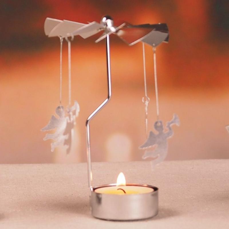 Metal Creative Candle Holder Rotating Candlestick Gift for Women Wife Children