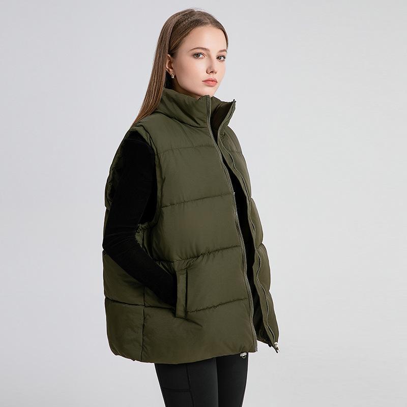 Herbst und Winter mittelang Daunen Baumwolle Weste Weste neu warm locker Stehkragen ärmellos vielseitige Jacke Tide