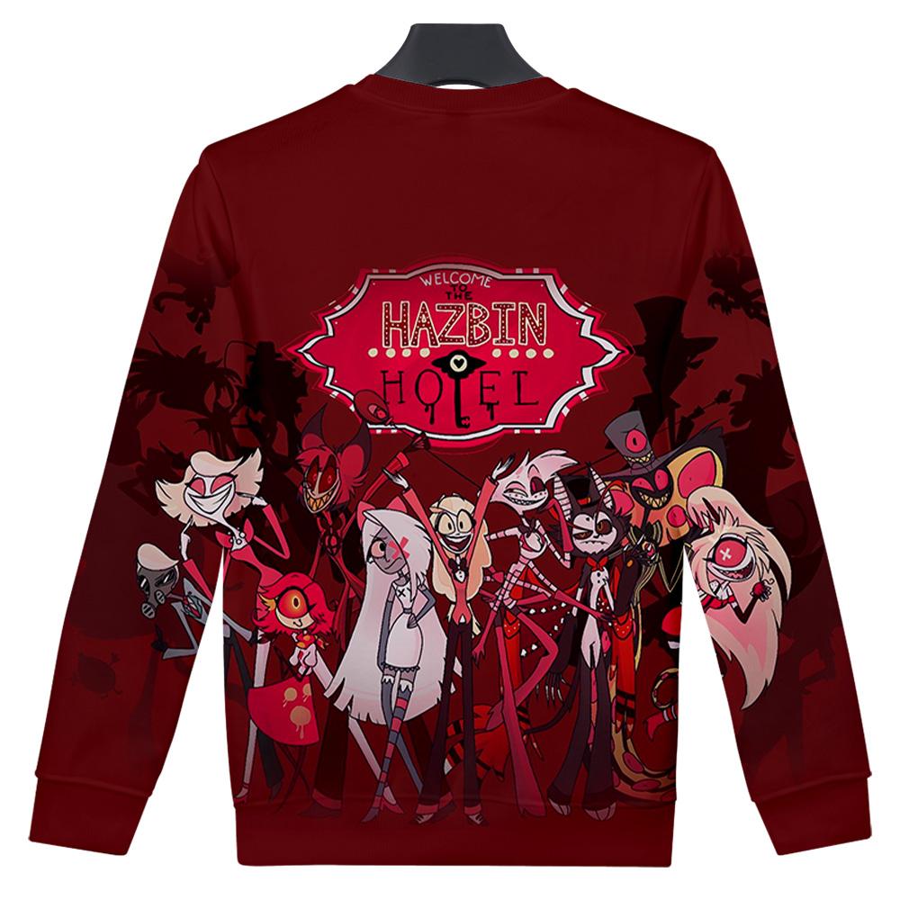 10 Colors Women Men's Hazbin Hotel Anime Print Hoodies Round Neck Sweatshirts Man Travel Pullover Male Top Streetwear Outdoor Tracksuit