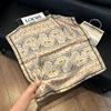 Lao Qian Feng Coffee Color Cashew Nut Silk Scarf Headscarf Versatile Neck Square Scarf Premium Sense Female Foreign Style Decorative Scarf Scarf