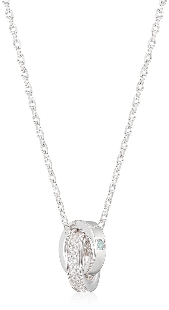 Aquamarine March Birthstone Eternal Silver Necklace 112124121803 4℃ (Yondoshi)