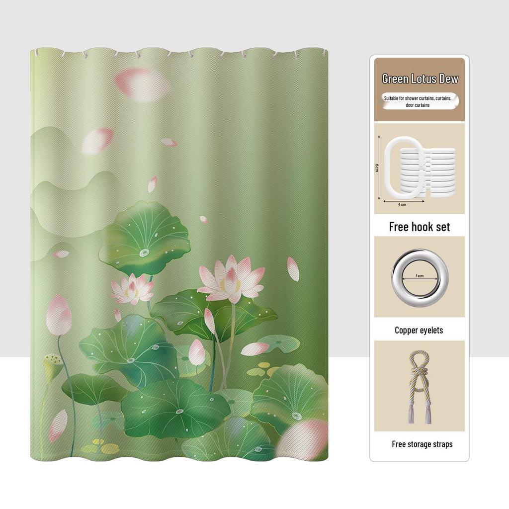 Premium Waterproof Mildew-resistant Bathroom Shower Curtain Set with Thickened Privacy Partition