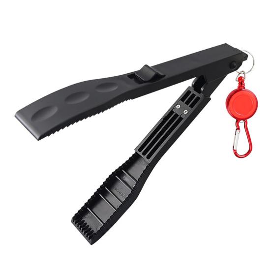 Fish Gripper with Anti-lost Rope Anti-slip Handle Lightweight Portable Fish Grabber Handheld Fish Control Clamp Pliers Tong Fishing Accessories