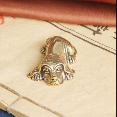 Hunddekor Staty Mässing Djurstatyer Bedårande Gårdsdekorationer Hållbar Skulptur Miniatyr