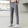 Pánské kalhoty Jednobarevné Stahovací Šňůrka Střední Pas Kapsy Volné Streetwear Rovné Pracovní Kalhoty pro Každodenní Nošení