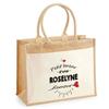 Beach Bag - PLANETEE - Jute with Pocket Roselyne's Love Bazaar - Cotton - Multicolored Beige - 43x33 Cm