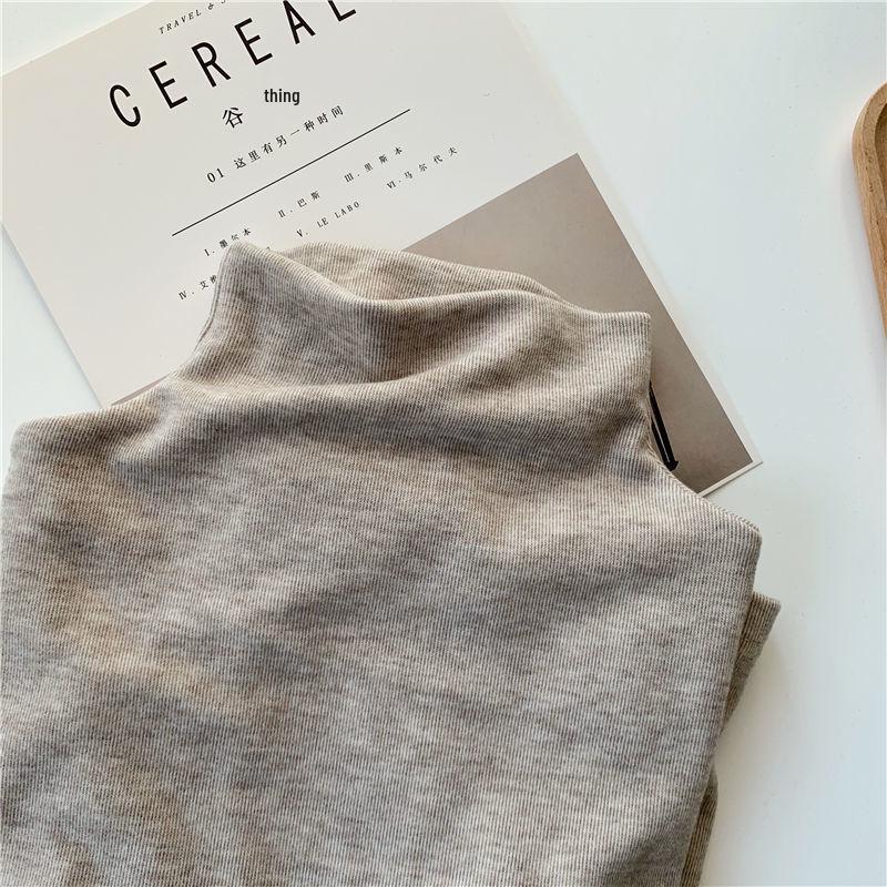 Women's Fleece-Lined Slim-Fit Long Sleeve Base Layer Top - Warm, Half-High Neck, Solid Color, Versatile, Autumn/Winter Style.