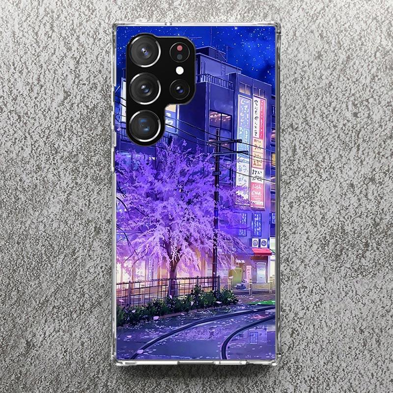 Coque de téléphone Esthétique Anime Paysage Pour Samsung Galaxy S25 S24 S23 Ultra S22 Plus S21 S20 FE S10 + S25Ultra S24U Coque Souple