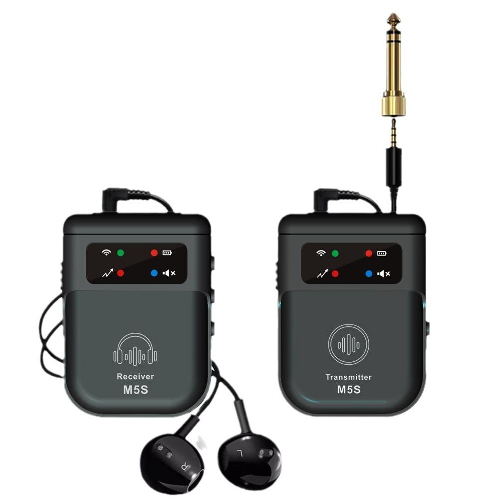 

Wireless in Ear Monitor System 2.4G Mono/Stereo Wireless IEM System with Transmitter Receiver Auto-Pairing for Studio/Band/Live Performance чорний