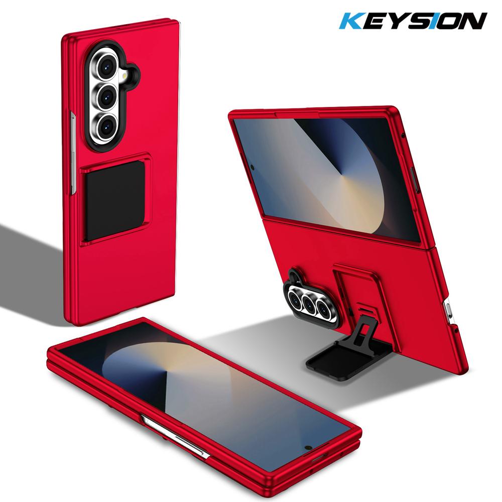 KEYSION Luxury Upright Live Stand Case for Samsung Galaxy Z Fold 7 5G Hard PC Shockproof Phone Back Cover for Galaxy Z Fold 7 5G