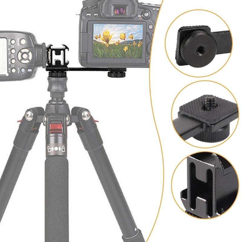 Triple Headed Hot Shoe Stand Camera Mount Bracket Metal Holder for Creative Photography Lighting Live Broadcasting