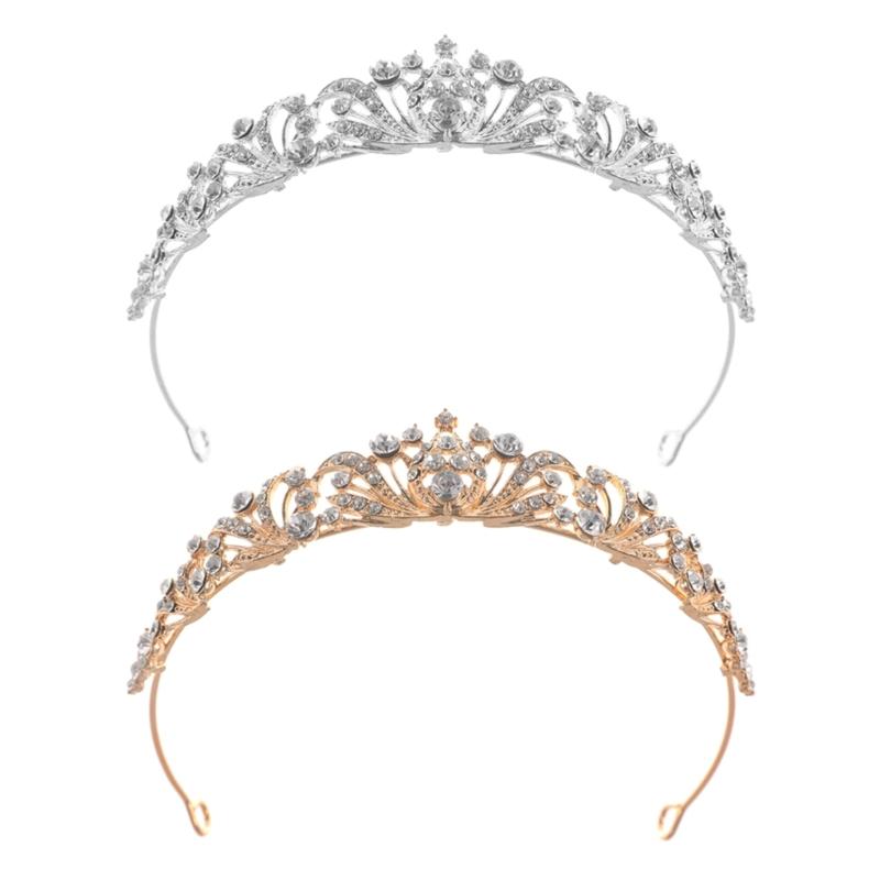 Elegant Rhinestones Bridal Crowns For Weddings Lightweight Metal Queen Crowns Headbands For Bride And Special Occasion