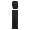 Women's Fashion Strapless Top And Loose-fitting Trousers Summer Set